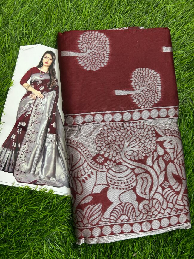 Coffee Sliver Star Designer Saree